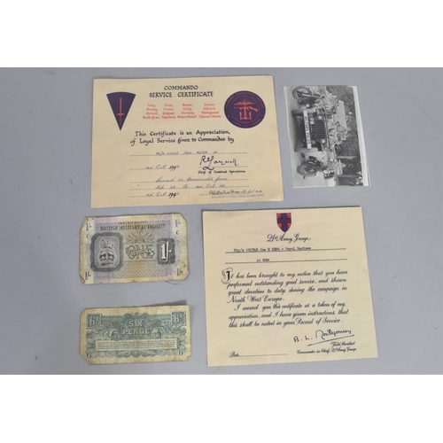 97 - A Collection of Military Printed Ephemera to include Bank Notes, Photographs, Good and Loyal Service... 