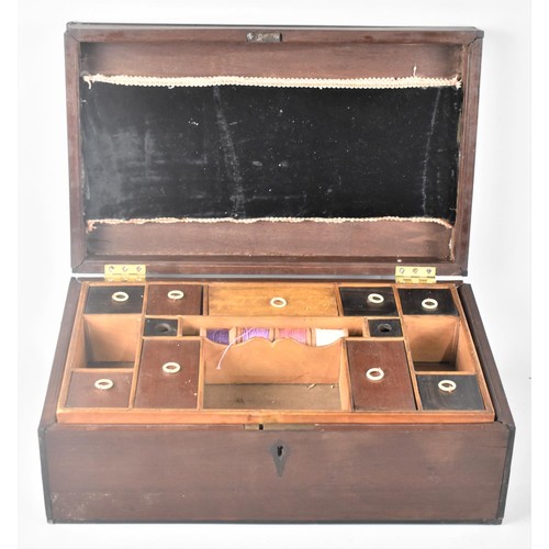 3 - A 19th Century Anglo-Indian Colonial Ladies Work Box with Hinged Lid to Fitted Removable Tray with V... 