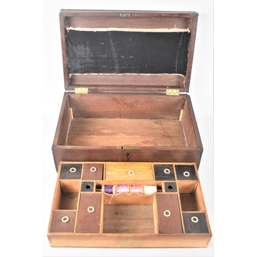 3 - A 19th Century Anglo-Indian Colonial Ladies Work Box with Hinged Lid to Fitted Removable Tray with V... 