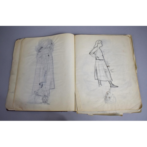 142 - A 1920s Artists Sketchbook Containing Many Drawings