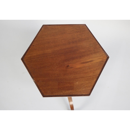 37 - A Hexagonal Topped Mahogany Wine Table on Tripod Support, 47cs High