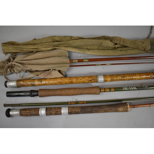 401 - A Collection of Various Vintage Angling Equipment to include Rods Etc