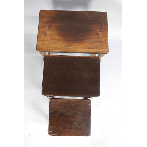 405 - A Late 20th Century Nest of Three Tables, Condition Issues, 45cm wide