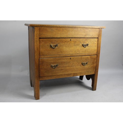 409 - An Early 20th Century Oak Chest of Two Drawers, 86.5cm x42cm x 80cm High