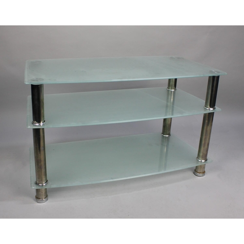 414 - A Smoked Glass Three Tier Media Stand