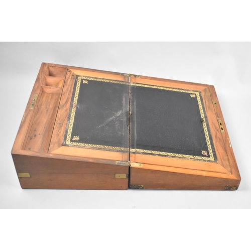 5 - A Late Victorian/Edwardian Brass Mounted Mahogany Writing Slope with Fitted Interior, 34.5cms by 23.... 