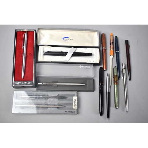 122 - A Collection of Various Late 20th Century Pens and Ballpoints to include Parker, Paper-mate, Cross E... 