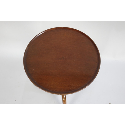 127 - A Mid 20th Century Circular Mahogany Tripod Wine Table with Dished Top, 38cms Diameter