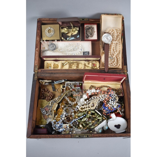 142 - A Box Containing Various Costume Jewellery, Wrist Watches Etc