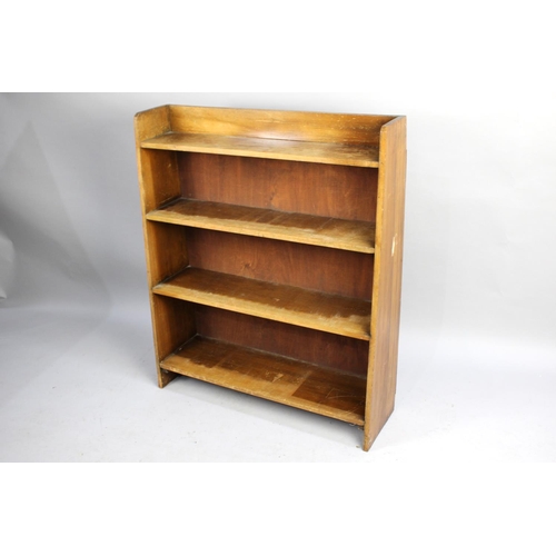 144 - A Mid 20th Century Four Shelf Waterfall Galleried Bookcase in need of Some Attention, 76cms Wide