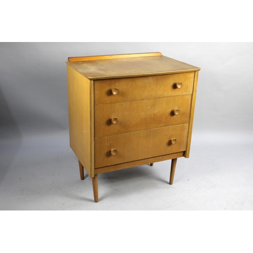 148 - A Mid 20th Century Three Drawer Chest with Galleried Back, 63cms Wide