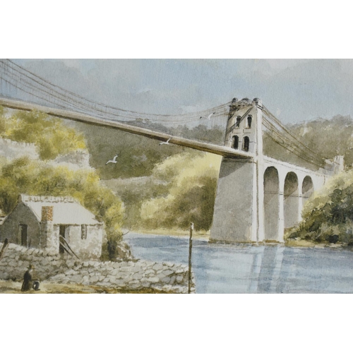 152 - A Framed Print Menai Bridge, 40x26cms