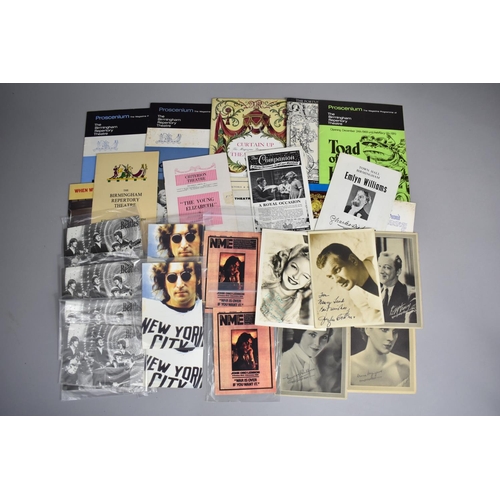 158 - A Collection of Various Printed Show Ephemera, Beatles Postcards, Autographed Photographs, Show Prog... 