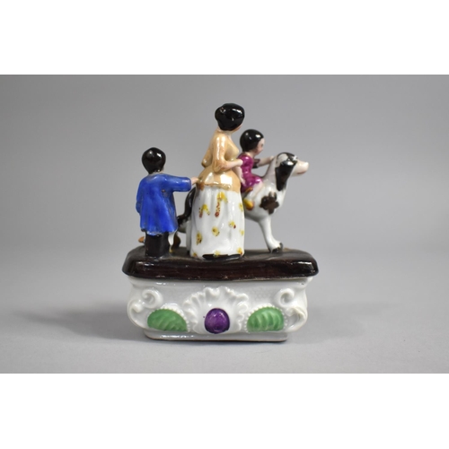 17 - A Late 19th Century Continental Fairing depicting Queen Victoria with Children and Dogs, 8cms Wide