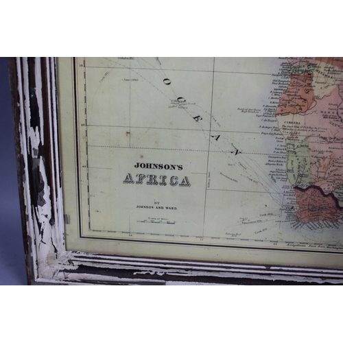 172 - A Framed and Glazed Map, Johnson's Africa, 59x74cms