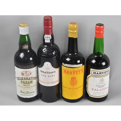 179 - A Single Bottle of Graham's Ruby Port together with Three Bottles of Sherry