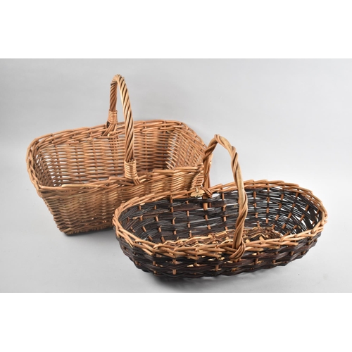 181 - A Wicker Oval Flower Trug and a Basket