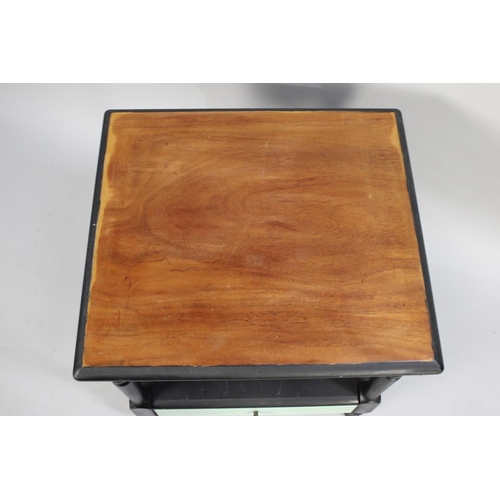 195 - A Modern Painted Wooden Stand with Base Drawer, 51cms Square