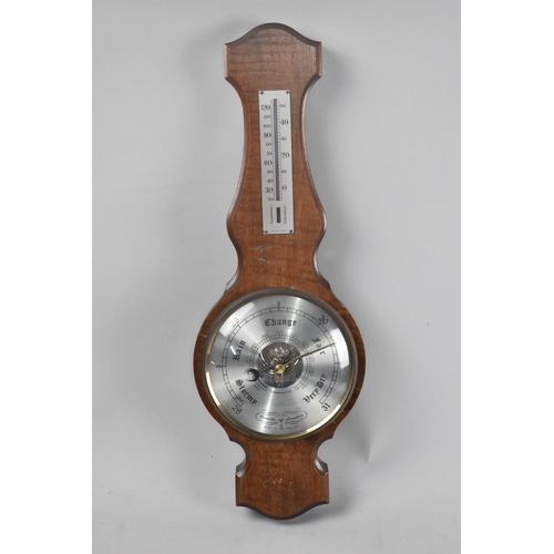 201 - A Mid/Late 20th Century Wheel Barometer by Comitti of London with Thermometer