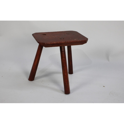 211 - A Vintage Rustic Three Legged Stool, 31cms Wide