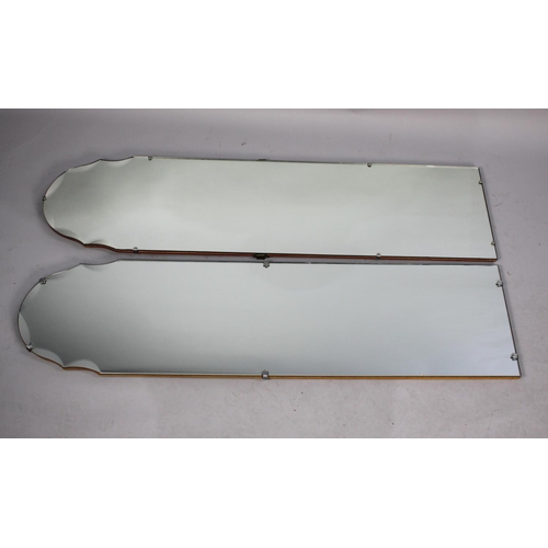 239 - A Pair of Mid 20th Century Arched Top Dressing Mirrors, Each 117x30cms