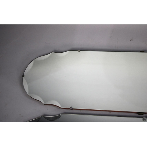 239 - A Pair of Mid 20th Century Arched Top Dressing Mirrors, Each 117x30cms