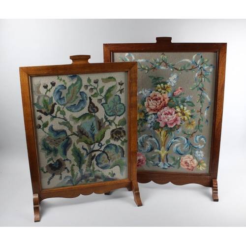 244 - Two Mid 20th Century Framed Tapestry Fire Screens, Largest 50cms Wide