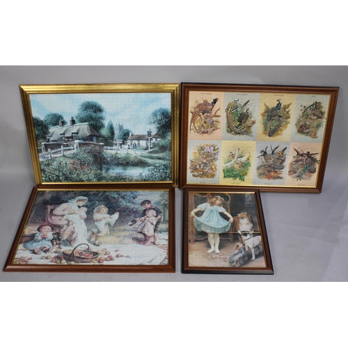 247 - A Collection of Five Framed Completed Jigsaw Puzzles