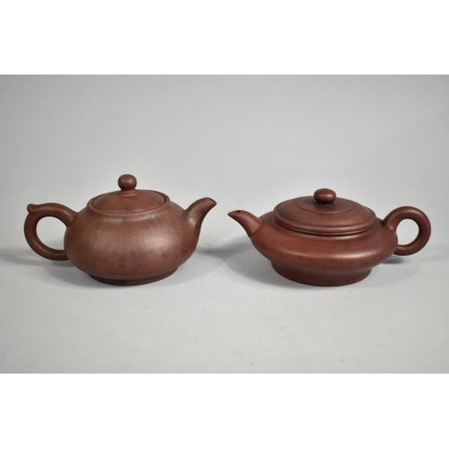 249 - Two Chinese Yixing Teapots, Both with Seal Marks to Base, 6cm and 8cm high