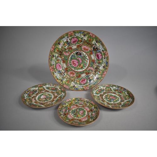 254 - Four Pieces of Early/Mid 20th Century Chinese Porcelain Famille Rose Plates Decorated in the Usual M... 