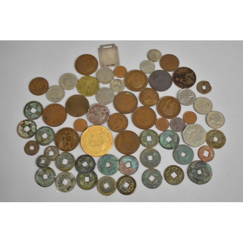 264 - A Collection of Various British and Chinese Coinage to Include '34 Year of Kuang Hsu..' Medallion, S... 