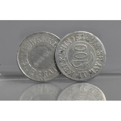 267 - A Pair of Early 20th Century £100 Tokens, Issued by the Weekly Telegraph, 1905