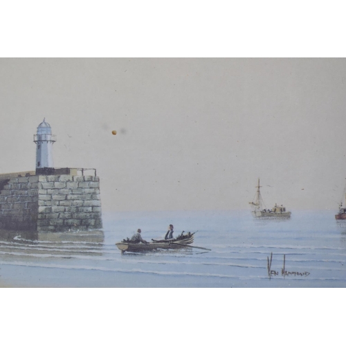 280 - A Pair of Framed Prints, Estuary Scene and Harbour Scene, Subjects 29.5x9cms