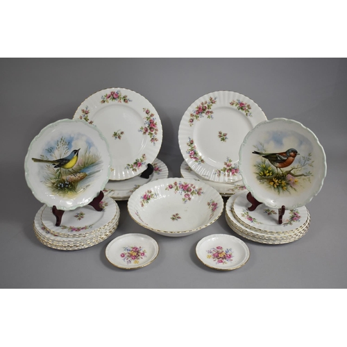 290 - A Collection of Various Royal Albert Moss Rose Dinnerwares to comprise Six Large Plates, Five Small ... 