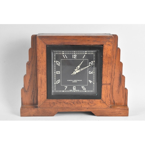 31 - An Art Deco Mantel Clock by S Smith and Sons, 25cms Wide, Working