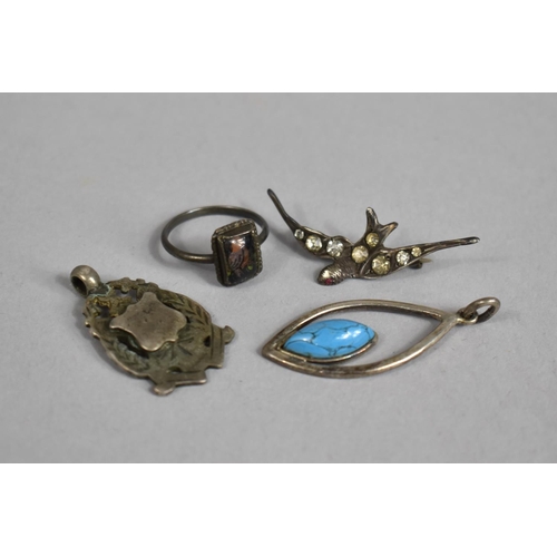 379 - A Collection of Silver and White Metal Jewellery Items to Comprise Silver and Butterfly Wing Decorat... 