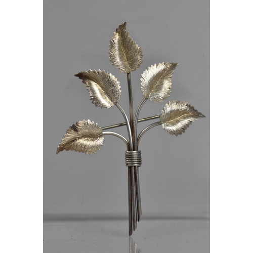 382 - A Sterling Silver Leaf Brooch