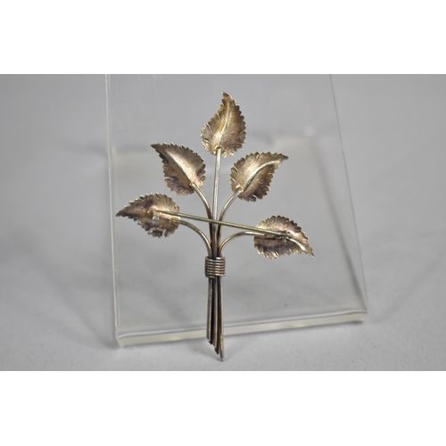 382 - A Sterling Silver Leaf Brooch