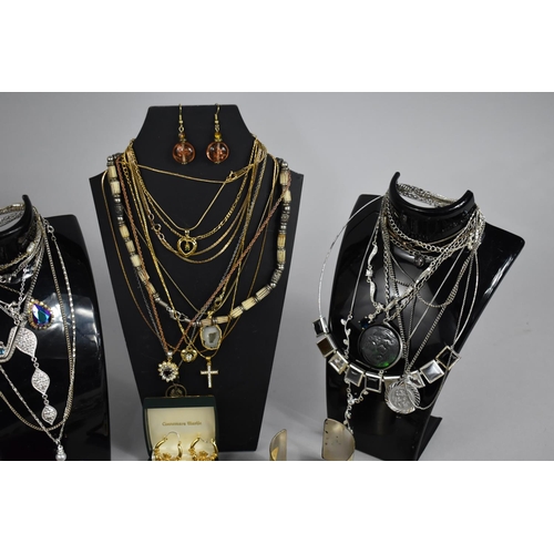 397 - A Collection of Various Costume Jewellery to comprise Necklaces, Wrist Watch, Cufflinks, Boxed Tie C... 