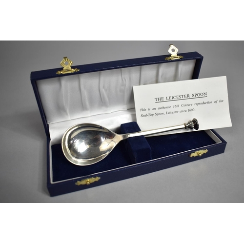 398 - A Solid Silver Seal Top Spoon Replica of a 1600's Leicester Spoon by C.J. Vauder, London Hallmark 19... 