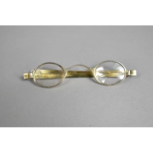 409 - A Pair of Silver Spectacles with Crystal Lenses, Hallmark for Birmingham by R.M, Re-worked 1820-24