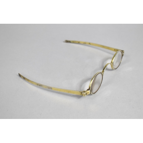 409 - A Pair of Silver Spectacles with Crystal Lenses, Hallmark for Birmingham by R.M, Re-worked 1820-24