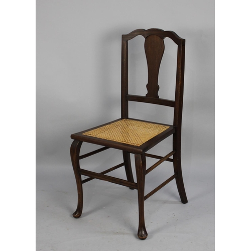 421 - A Rush Seated Chair with Cabriole Supports