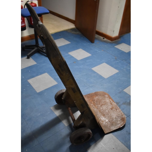 422 - A Vintage Wooden and Iron Sack Truck