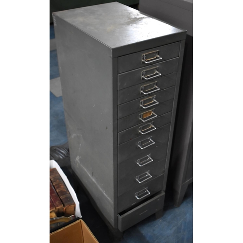 426 - A Metal Eleven Drawer Filing Cabinet, One Handle Missing, 28x41x93.5cms High