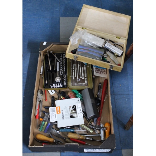 437 - A Box of Various Tools to include Socket Set Etc