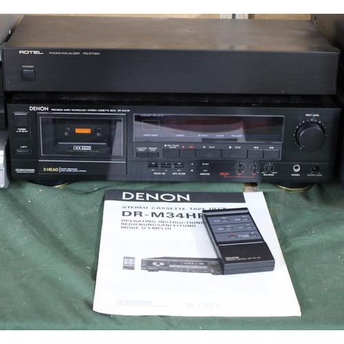 450 - Two Hi-Fi Units, Denon DR-M34HR Stereo Cassette Deck, With Remote and Instruction Manual and Working... 