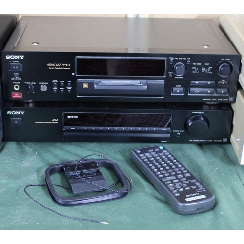 452 - Two Sony Hi-Fi Units, ADS-JB930 QS Minidisc Deck, With Remote, and ST-SB920 QS Tuner, Bother Powerin... 