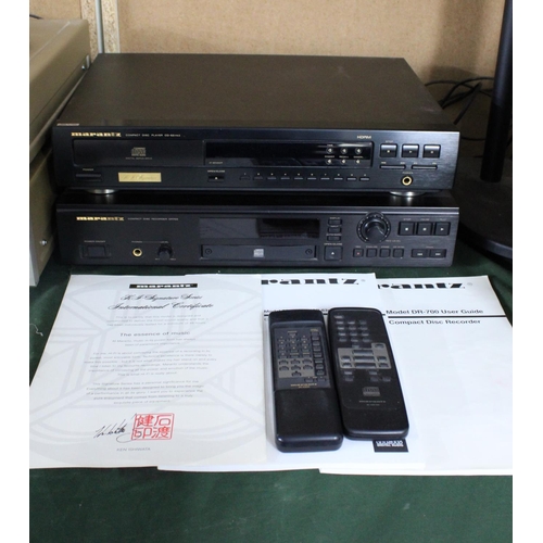 454 - Two Marantz Hi-Fi Units, CD-63 MKII KI Signature CD Player and DR700 CD Recorder, Both with Instruct... 