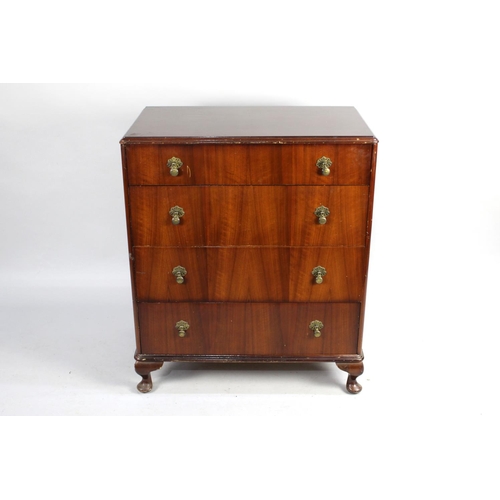 468 - A Mid 20th Century Mahogany Chest of Four Long Drawers, 76cms Wide